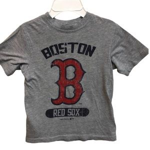 MLB Team Graphic T shirt Gray Sports team Red Sox Baseball 5Y -Little boy